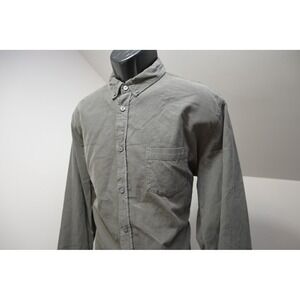 Linksoul Corduroy Button Down Shirt Mens Large Olive Green LS Pocket Excellent